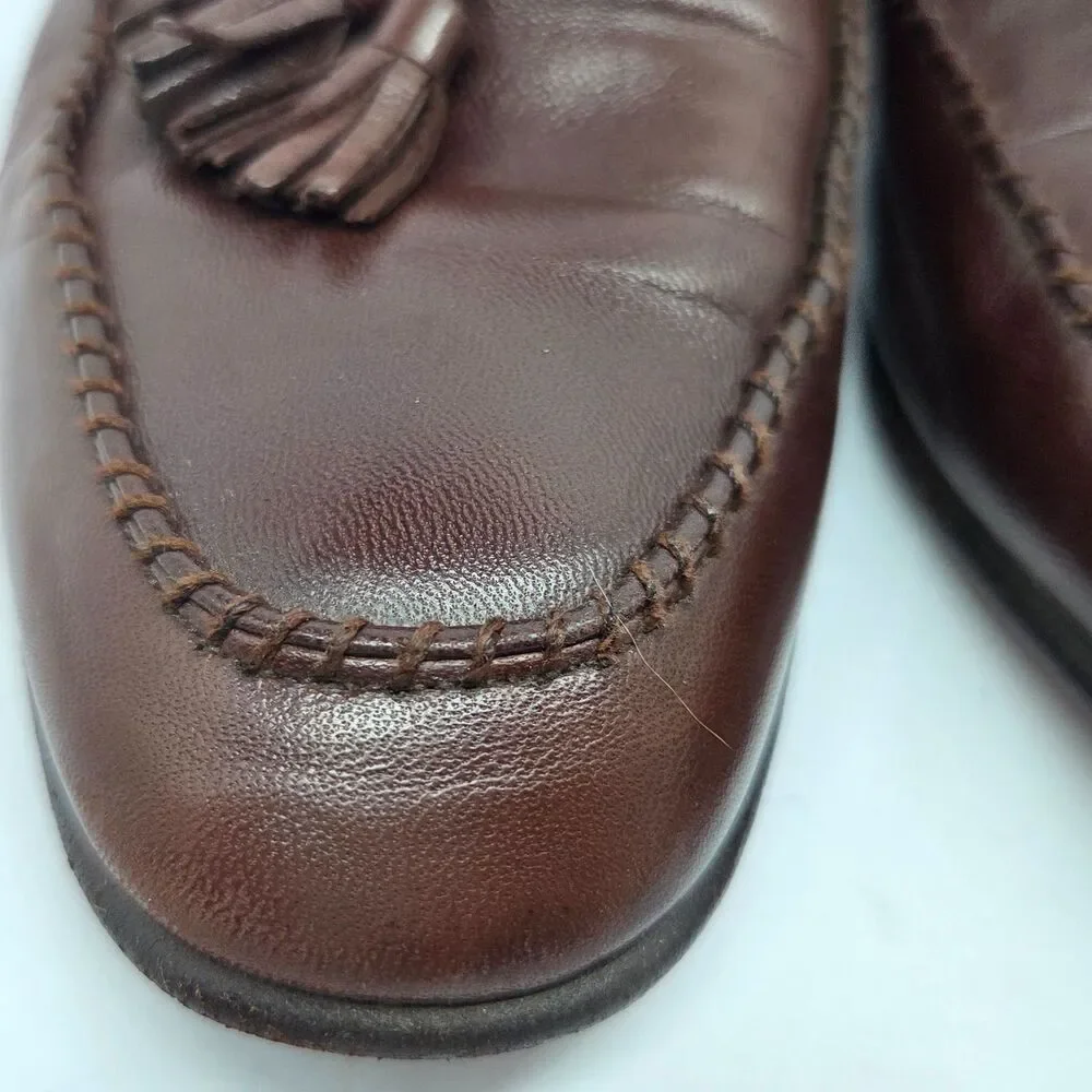Bruno Magli 29920 Legacy Mens Brown Leather Tassel Italian Loafers Size US 8 M